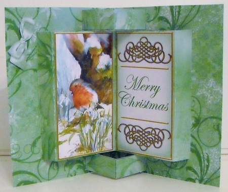 Spring Robin Merry Christmas Double Fold 3D Card Minikit by Pam Stubley