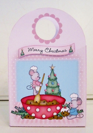 Christmas Pudding Mice Gift Bag by Pam Stubley