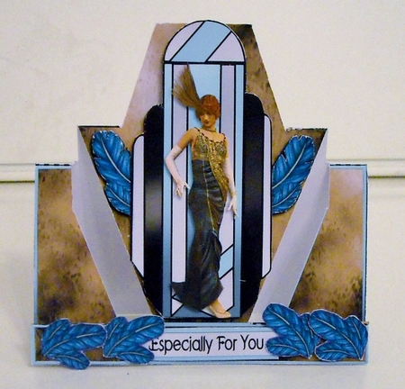 Flapper Art Deco Stepper Card by Pam Stubley