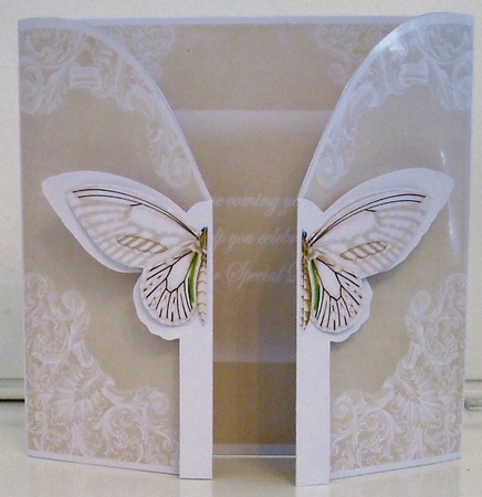 Cream Butterfly Special Day2 3D Gatefold Butterfly Mkit by Pam Stubley