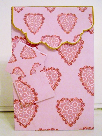 Pink Heart Gift Bag Mini Kit with Gift Card & Envelope by Pam Stubley