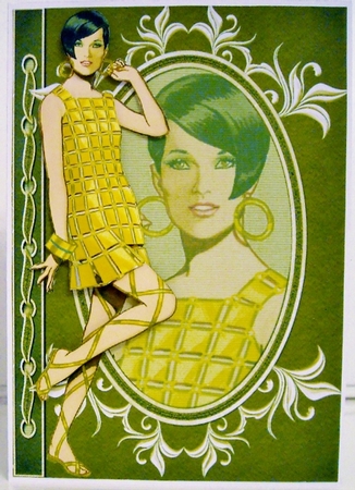 Swinging Sixties Fashion Reflections Decoupage by Pam Stubley