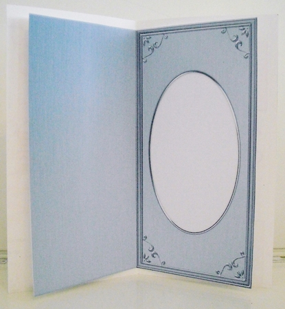 Dl 'metallic Frame Embossed' Card Front or Insert by Pam Stubley