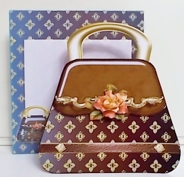 Designer Handbag Shaped Card (brown) by Pam Stubley