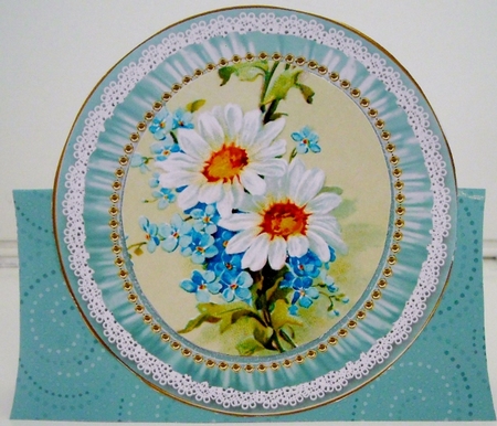 Teal Daisies Happy Easter 8inch Round Ruffle Mini Card Kit by Pam Stubley