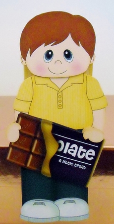 3D on the Shelf Card Kit - Little Chocolate Bar Man Ciril by Pam Stubley