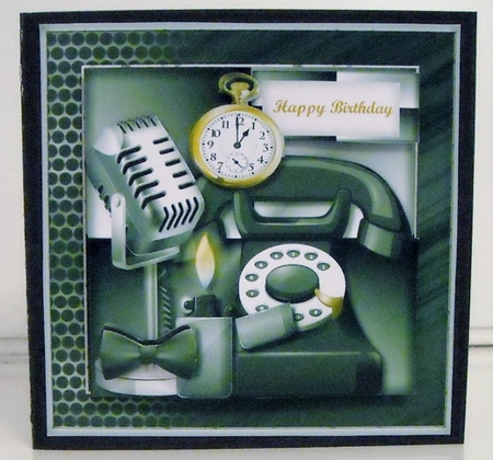 Male Card Vintage Black & White Mini Kit by Pam Stubley