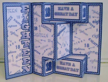 Shutter Surprise Card - Eighteen (blue) by Pam Stubley
