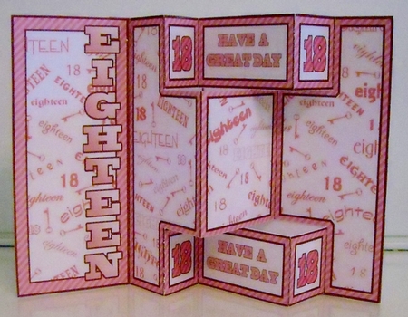 Shutter Surprise Card - Eighteen (pink) by Pam Stubley