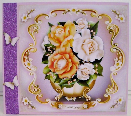 Roses Bouquet in Vase Card Mini Kit by Pam Stubley