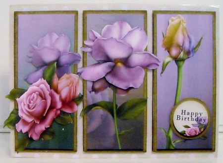Beautiful Purple Roses Card 860 by Pam Stubley
