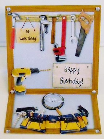 D.i.y. Tools for Men - Decoupage Easel Card Kit + Envelope by Pam Stubley