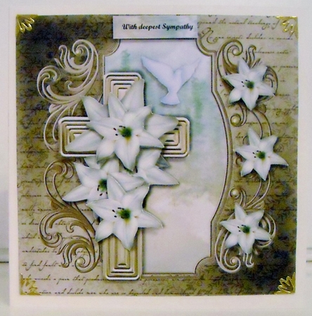 Sympathy Cross & Lilies by Pam Stubley