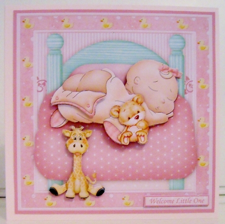 Cheeky Baby Girl 8x8 Decoupage Mini Kit by Pam Stubley