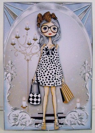 Archway Girls! Shopping in Black and White Decoupage by Pam Stubley