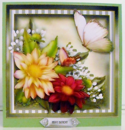 Dahlia Flutters Card Front Kit by Pam Stubley