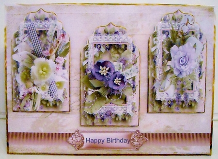 Vintage Flowers Quick Panel Card by Pam Stubley