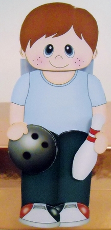 3D on the Shelf Card Kit - 10 Pin Bowling Boy Sheldon by Pam Stubley