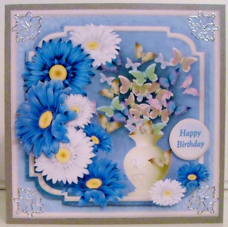 Butterfly Vase Decoupage Card Mini Kit by Pam Stubley