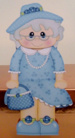 3D on the Shelf Card Kit - Gossip Galz Old Lady Enid by Pam Stubley