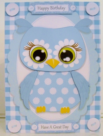 Cute Blue Owl by Pam Stubley