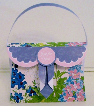 Blue Flowers Just for You Drape Bag Card Mini Kit by Pam Stubley
