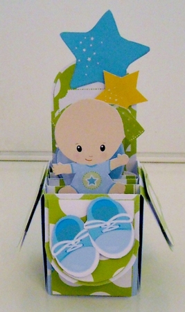 3d Box Card Baby Boy by Pam Stubley