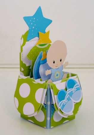 3d Box Card Baby Boy by Pam Stubley