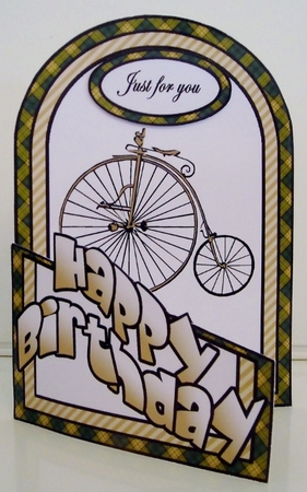 Penny Farthing Cutaway card by Pam Stubley