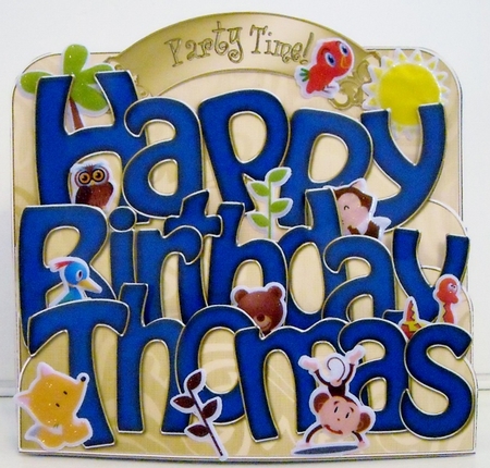 3D Happy Birthday THOMAS Pop Out Word Card by Pam Stubley
