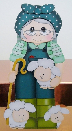 3D On the Shelf Card Kit - Little Shepherd or Farmer Eleanora tends her sheep by Pam Stubley