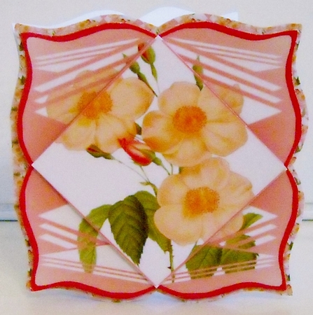 Curved Edge Card - Abstract Peach Flowers by Pam Stubley