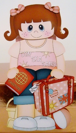 3D On the Shelf Card Kit - Little Jet Setter Fearne is off on Holiday by Pam Stubley