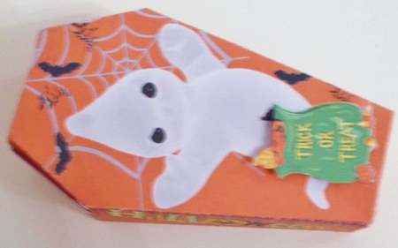 HALLOWEEN TREAT BOX #7 COFFIN, GHOSTS, SPIDERS, BATS by Pam Stubley