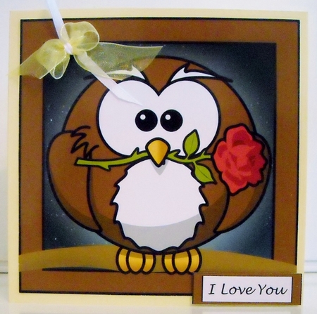 The Romantic Owl 8x8 by Pam Stubley