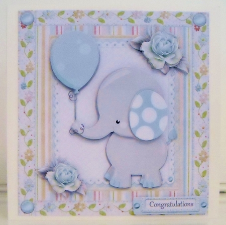 Baby Boy Elephant 8x8 Mini Kit by Pam Stubley