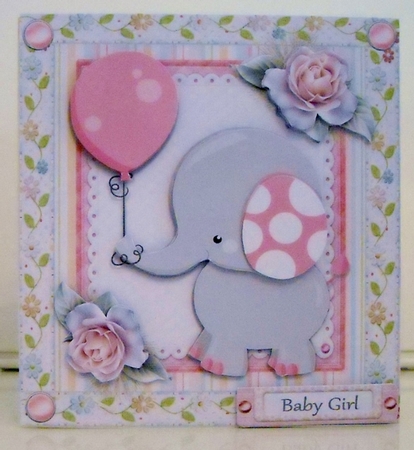 Baby Girl Elephant 8x8 Mini Kit by Pam Stubley