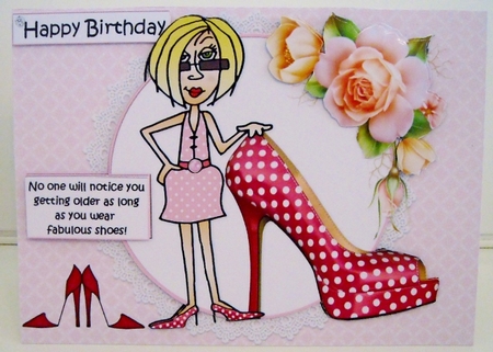 J.J. wears fabulous shoes quick card by Pam Stubley
