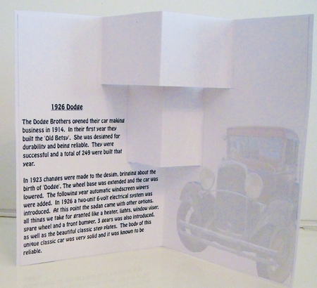 Stepping Card Vintage Car by Pam Stubley