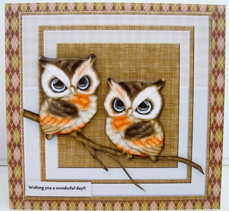 Male Card Birthday owls Mini Kit by Pam Stubley