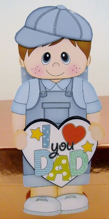 3D On the Shelf Card Kit - Cute Little Toddler Alden Loves his Dad by Pam Stubley