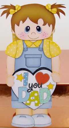 3D On the Shelf Card Kit - Cute Little Toddler Taina Loves her Dad by Pam Stubley