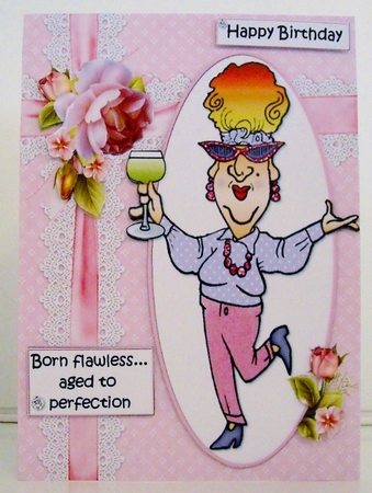 Edna aged to perfection quick card by Pam Stubley