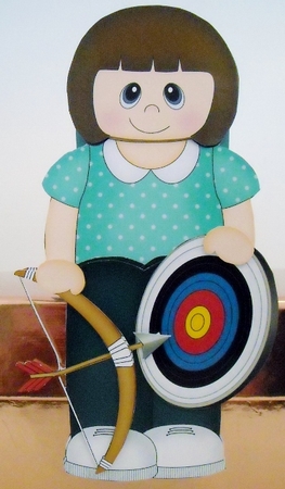 3D On the Shelf Card Kit - Little Archery Lady Kristan is Right on Target by Pam Stubley
