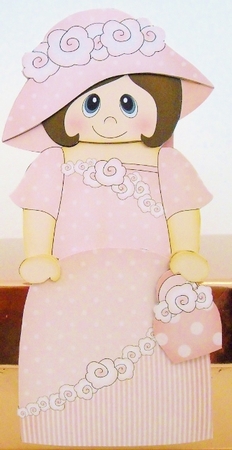 3D On the Shelf Card Kit - Fashionista Lady Felicity Smythe is off to the Garden Party by Pam Stubley