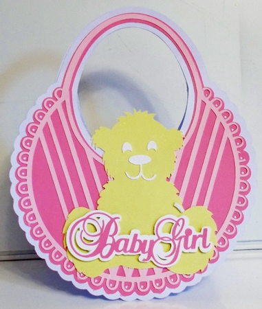 Boy/ Girl Teddy Bib Card. All file  formats by Pam Stubley