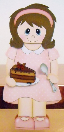 3D On the Shelf Card Kit - Kathey enjoys a nice slice of Chocolate Cake by Pam Stubley