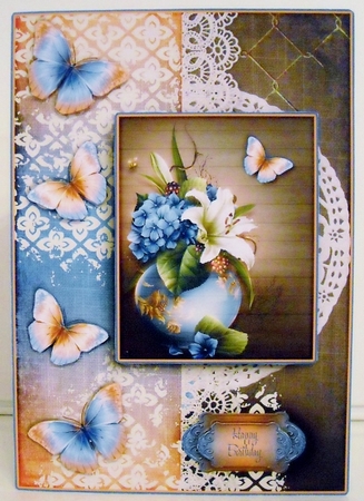 Beautiful Hydrangea colorful card kit with envelope by Pam Stubley