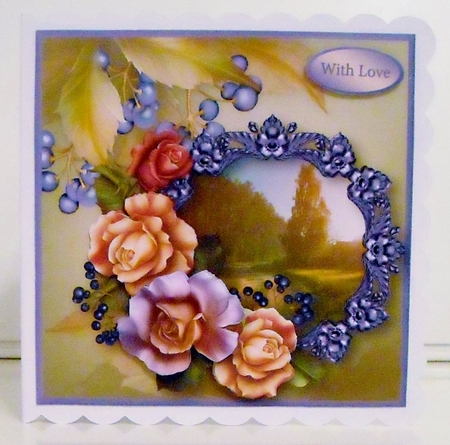 Country Walk Decoupage Card Front by Pam Stubley
