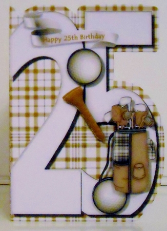 25th Birthday Golf Quick Card 2 by Pam Stubley